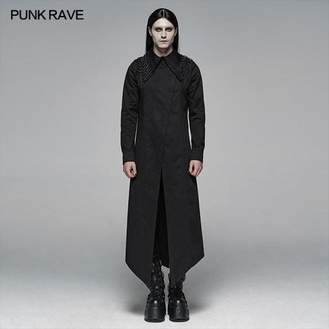 Dark Punk Mikroelastisches Twill Long Shirt