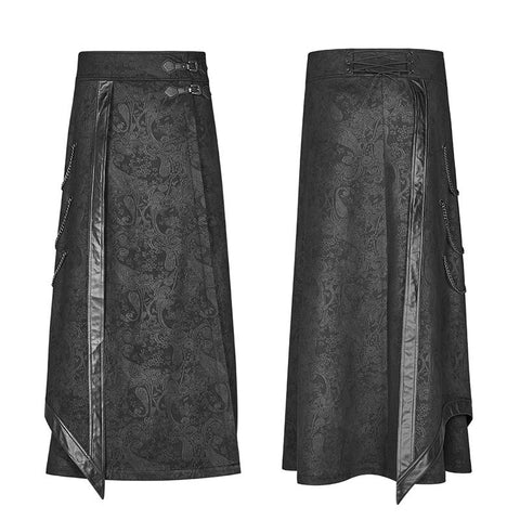 Gotisches Blumenwildleder & amp; Gemeinsamer langer Leder-Überrock