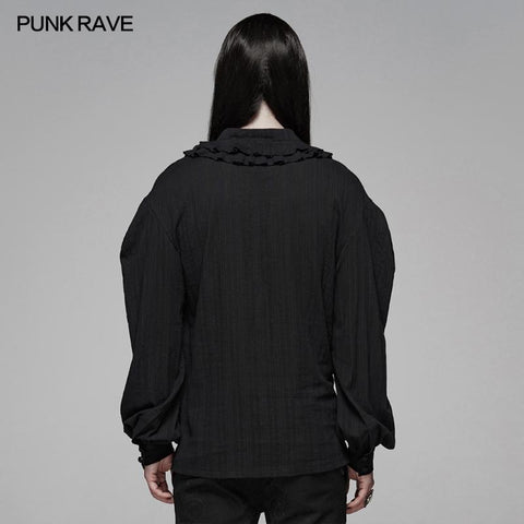 Gothic Low-Cut Lose Shirt mit V-Ausschnitt für Herren