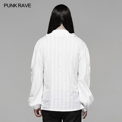 Gothic Low-Cut Lose Shirt mit V-Ausschnitt für Herren