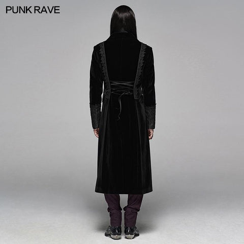 Gothic Men Velvet Mittellange Jacke