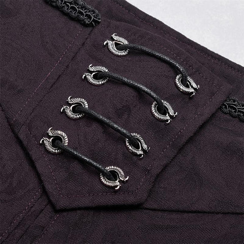 Gothic Floral Metal Swallow Schwarze Anzughose