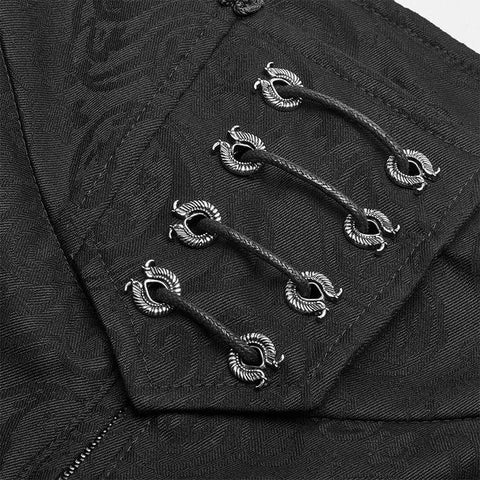 Gothic Floral Metal Swallow Schwarze Anzughose