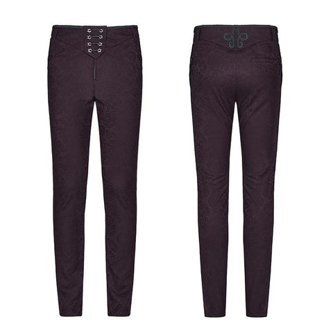 Gothic Floral Metal Swallow Schwarze Anzughose