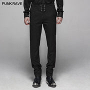 Gothic Floral Metal Swallow Schwarze Anzughose
