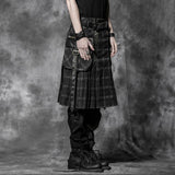 Gingham Man Oberhalb des Knies Scheide Schwarzer Punkrock