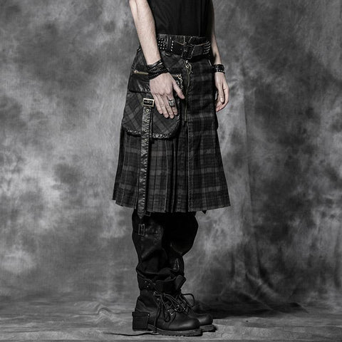 Gingham Man Oberhalb des Knies Scheide Schwarzer Punkrock