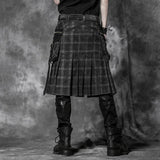 Gingham Man Oberhalb des Knies Scheide Schwarzer Punkrock