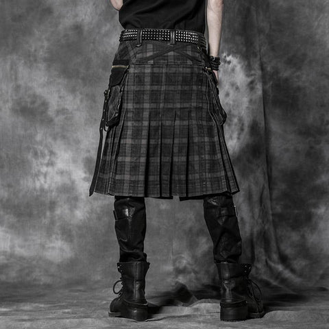 Gingham Man Oberhalb des Knies Scheide Schwarzer Punkrock
