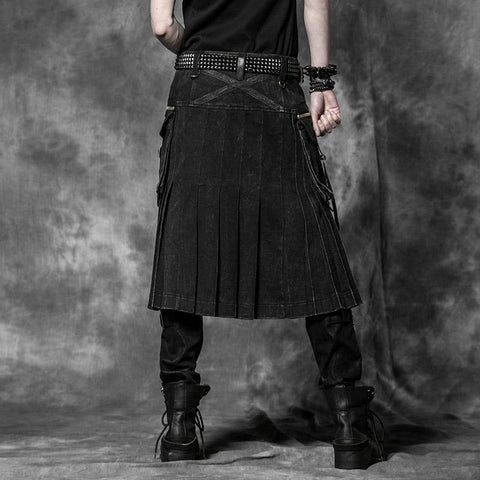 Gingham Man Oberhalb des Knies Scheide Schwarzer Punkrock