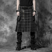Gingham Man Oberhalb des Knies Scheide Schwarzer Punkrock