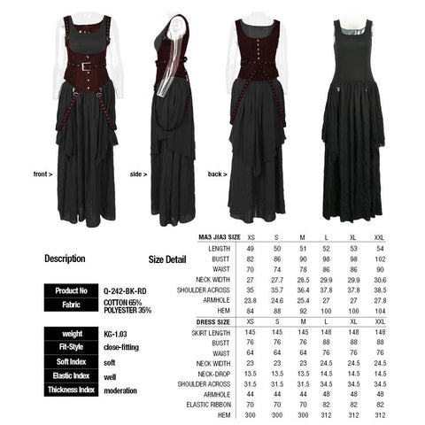 Hochwertiges weißes Steampunk-Punk-Kleid mit langer Spitze