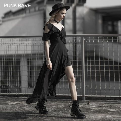 Langer offener Gabel Chiffon langer Rock