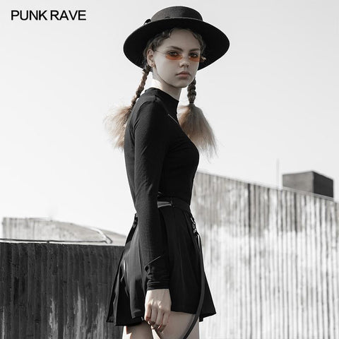 Reißverschluss sexy unten T-Shirt