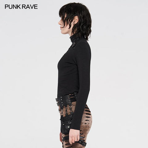 Punk gestricktes Langarm-T-Shirt