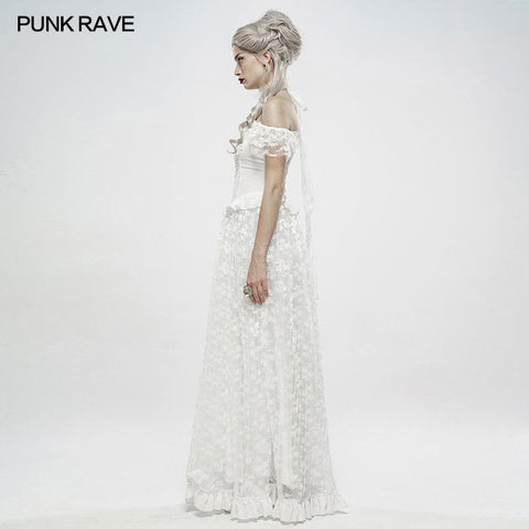 Gotisches wunderschönes schulterfreies Spitzenkleid