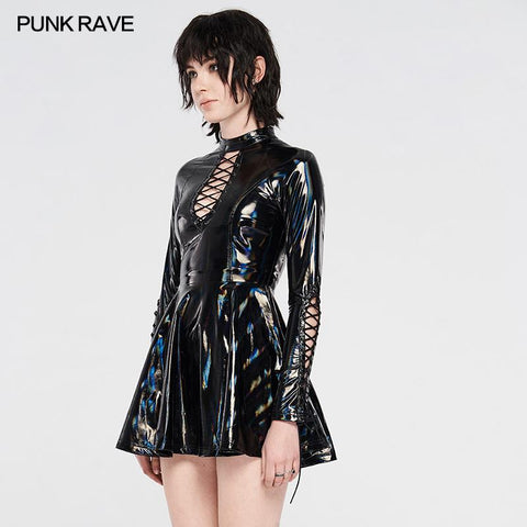Punk Glitzerndes sexy kurzes Kleid