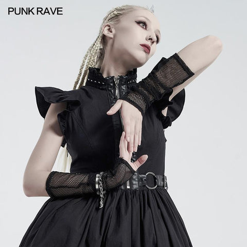 Punk tägliche Rhombus Mesh Handschuhe