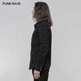 Elastisches Jacquard Punk Langarmhemd