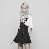 Klassischer Riemenrock Punk Zipper Bandage Strapsrock für Frauen