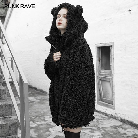 Lose schulterfreie Freizeitjacke (mit Hut)