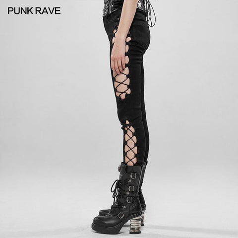 Punk Split Hollow-Out Hose