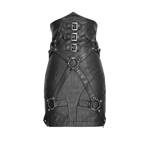 New Fashion Lady Bandage Hoch taillierter Leder Punk Rock