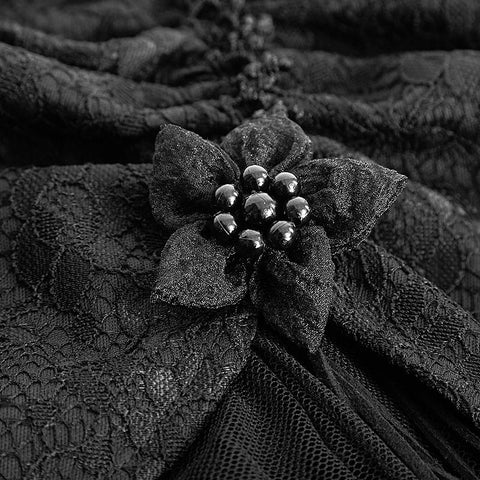 Winter Frauen schwarz lange Spitze Fischschwanz Mode Gothic Rock