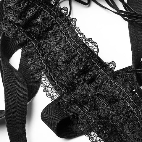 Lolita Style verstellbare Banked Lace Pattern Bustle Gothic Kleider