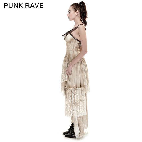 Schwarzes elastisches Netz-dehnbares sexy Schlitz-langes Abendkleid-Punk-Abendkleid