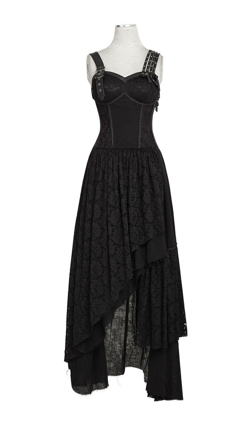 Schwarzes elastisches Netz-dehnbares sexy Schlitz-langes Abendkleid-Punk-Abendkleid