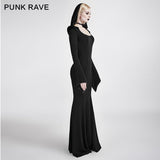 Meerjungfrau Mode Kleider Sexy Party Abend Gothic Kleider Mit Hoodie