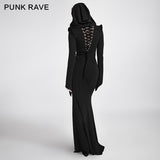 Meerjungfrau Mode Kleider Sexy Party Abend Gothic Kleider Mit Hoodie