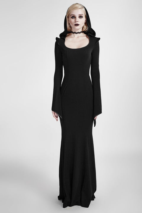 Meerjungfrau Mode Kleider Sexy Party Abend Gothic Kleider Mit Hoodie