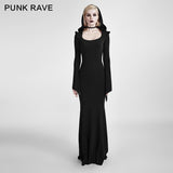 Meerjungfrau Mode Kleider Sexy Party Abend Gothic Kleider Mit Hoodie