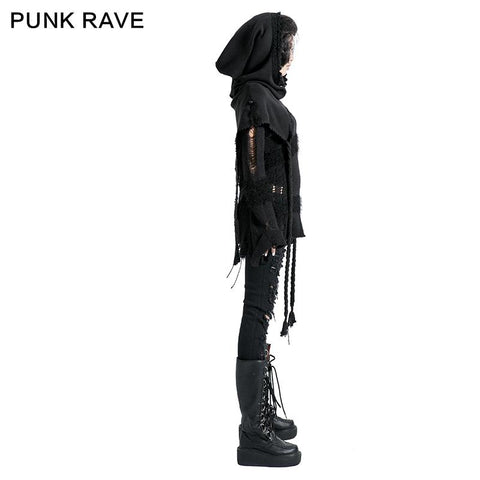 Fashion Ladies Knitted Black Wool Hood Zubehör