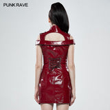 Punk flammendes Lacklederkleid