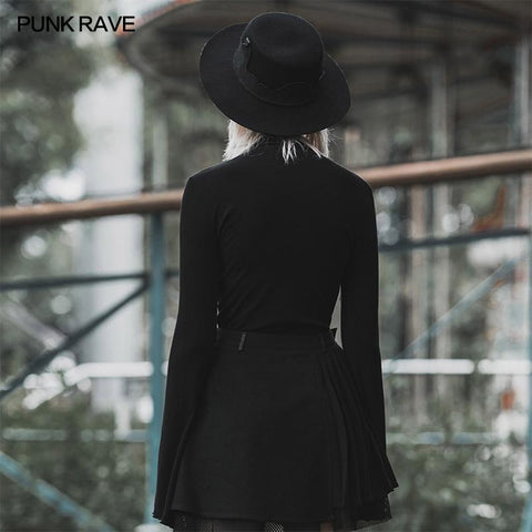 Leichtes Gothic geschnürtes, dünnes Brust-T-Shirt