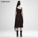 Punk Rebellious Girl Unregelmäßiges Kleid - Rot