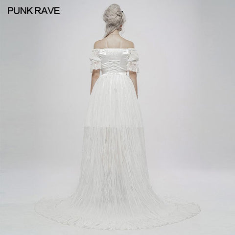 Schulterfreies Kleid mit schwarzen Federn