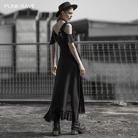 Langer offener Gabel Chiffon langer Rock