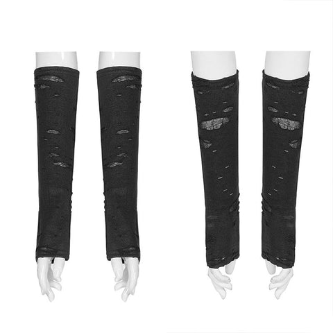 Aufgerissene Handschuhe mit Punk-Schlangenmuster
