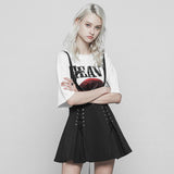 Klassischer Riemenrock Punk Zipper Bandage Strapsrock für Frauen
