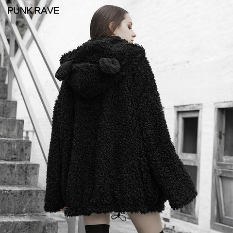 Lose schulterfreie Freizeitjacke (mit Hut)