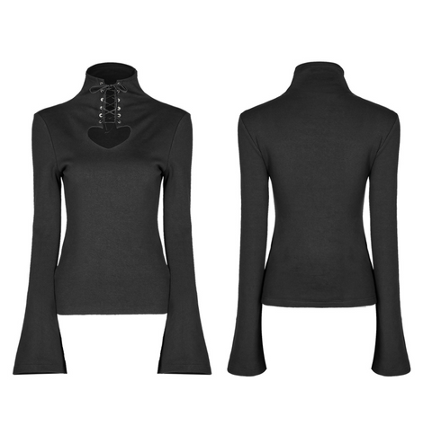 PUNK RAVE Herz aushöhlen Bindeseil Öse engen Pullover (mit Seil)