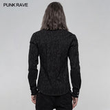 Elastisches Jacquard Punk Langarmhemd
