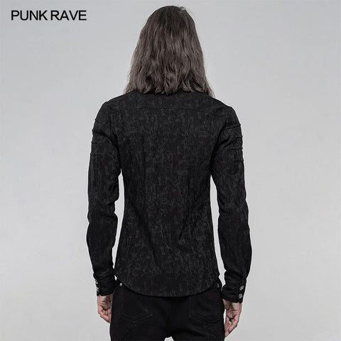 Elastisches Jacquard Punk Langarmhemd