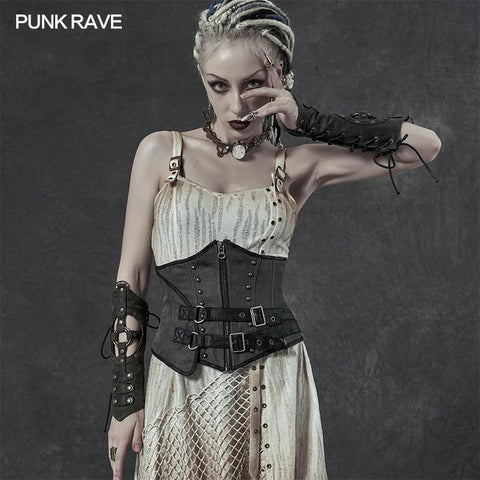 Steampunk Imitation Crocodile PU Handschuhe