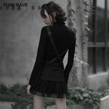 Mesh Patchwork Rock mit hoher Taille