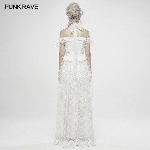 Gotisches wunderschönes schulterfreies Spitzenkleid